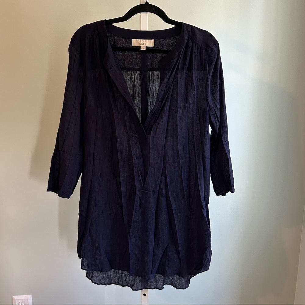 Loft Navy Sheer Coverup Tunic